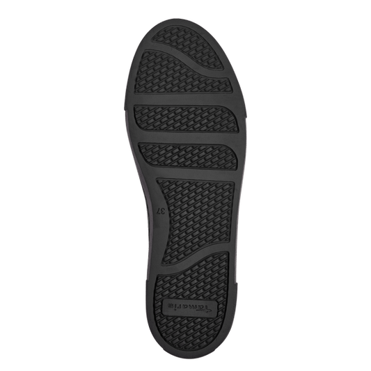 Sneaker nera lucida con zip