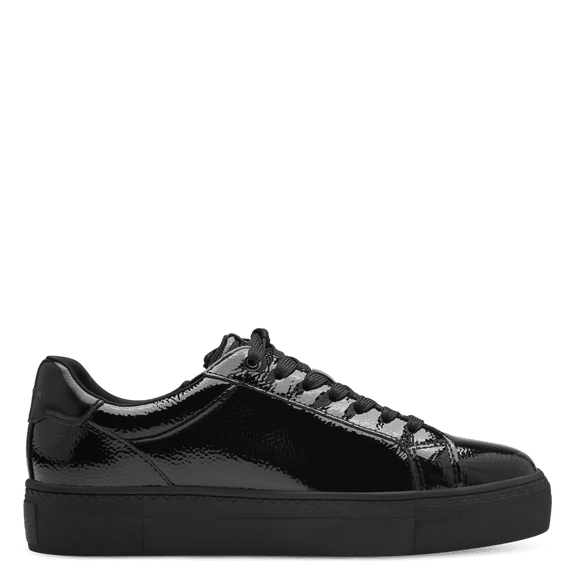 Sneaker nera lucida con zip