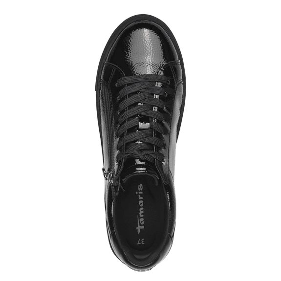 Sneaker nera lucida con zip