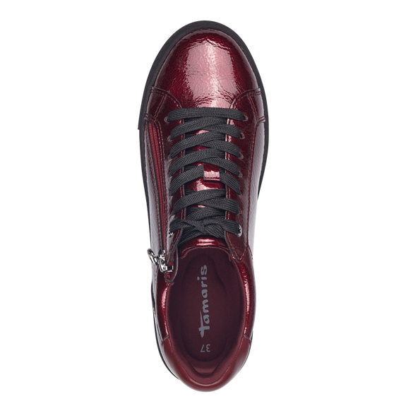 Sneaker rossa lucida con zip