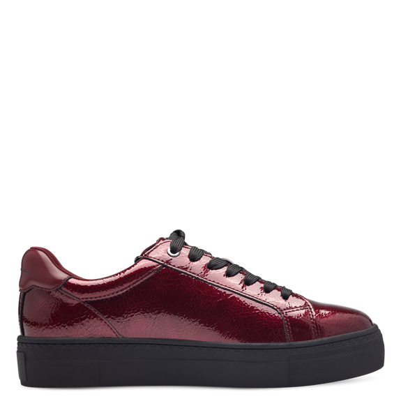 Sneaker rossa lucida con zip