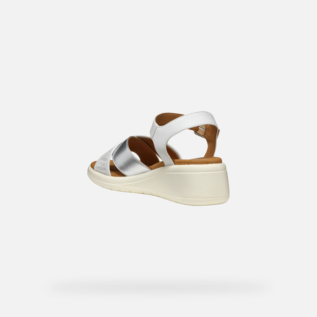 Geox Sandalo Meliconia donna bianco argento