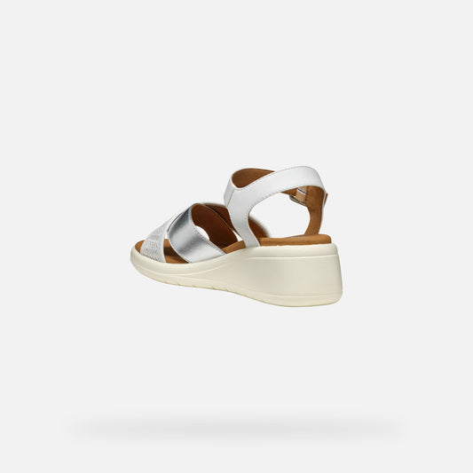 Geox Sandalo Meliconia donna bianco argento