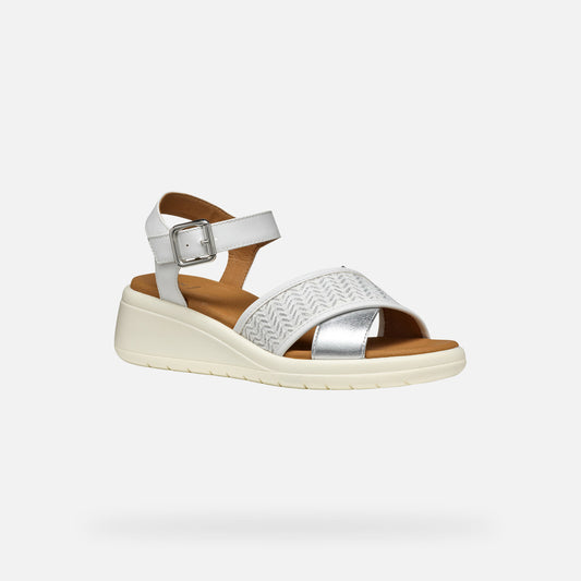 Geox Sandalo Meliconia donna bianco argento