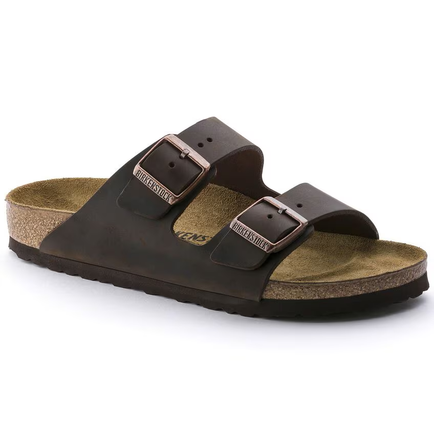 Birkenstock Arizona Habana Pelle Ingrassata Pianta Stretta