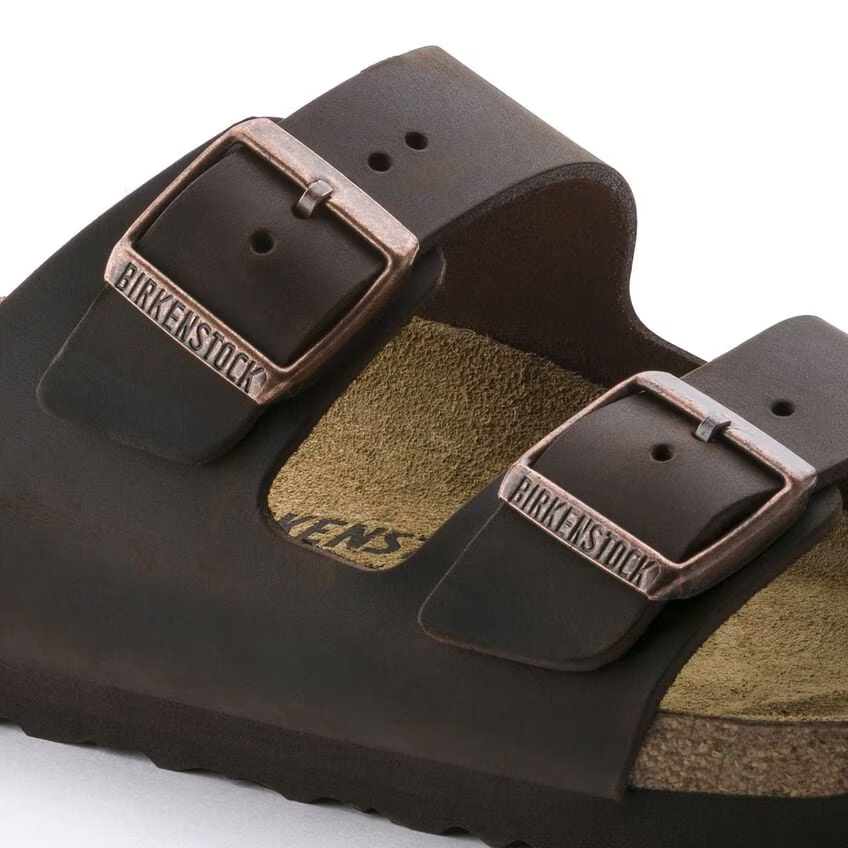 Birkenstock Arizona Habana Pelle Ingrassata Pianta Stretta