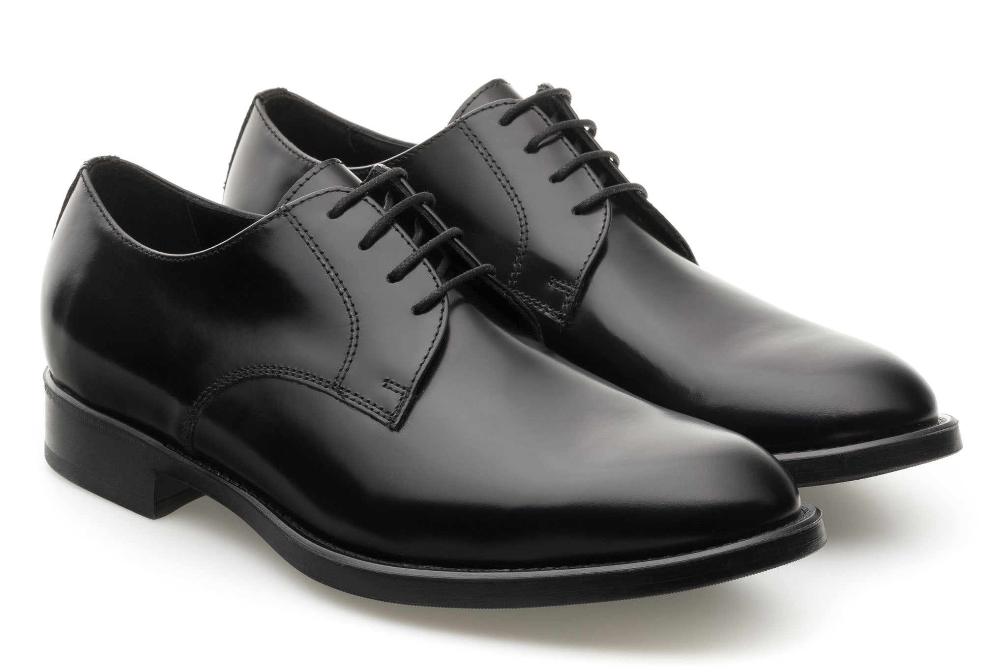 Antica Cuoieria Derby Nera Fondo Gomma Made in Italy