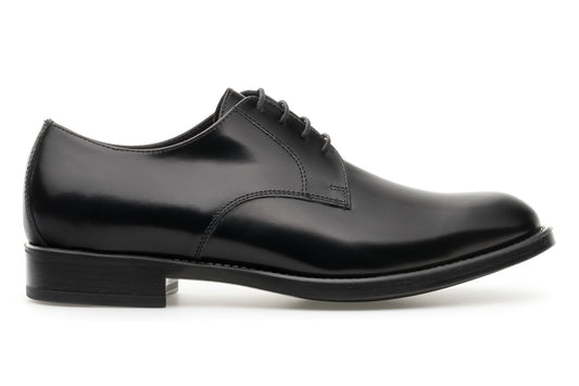 Antica Cuoieria Derby Nera Fondo Gomma Made in Italy