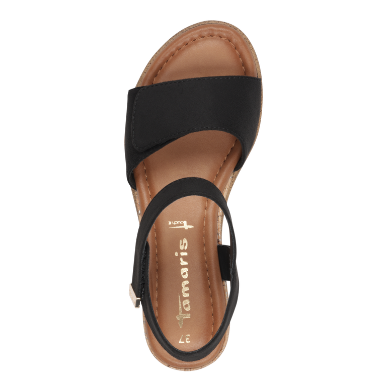 Tamaris Sandalo Nero con velcri