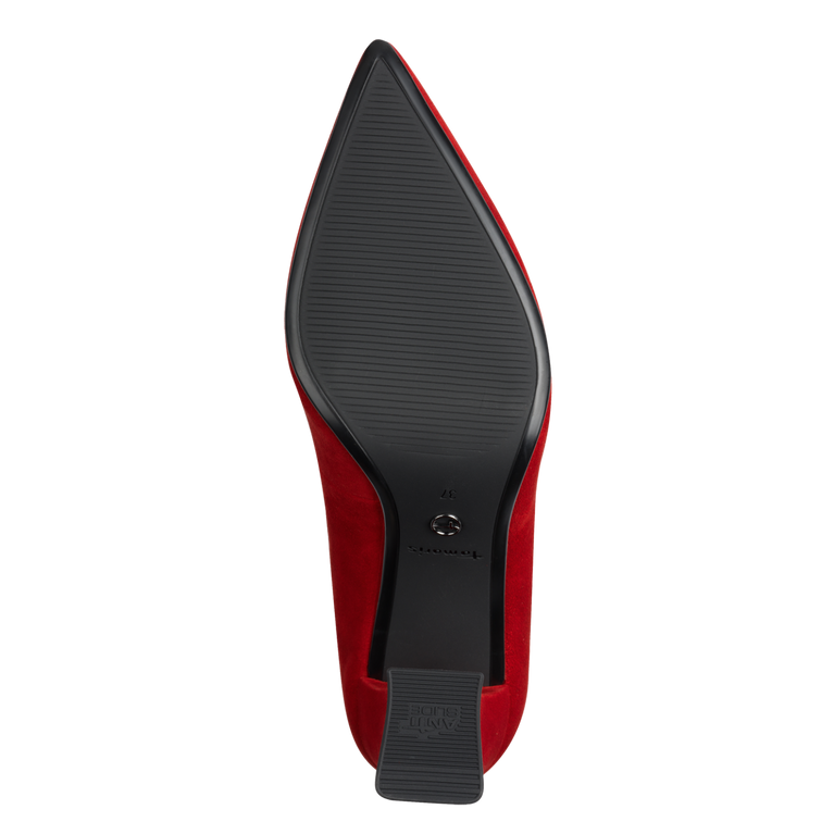 Tamaris decollete rossa in camoscio