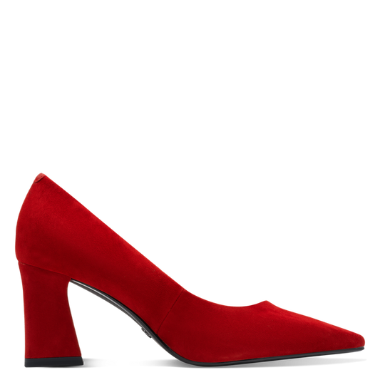 Tamaris decollete rossa in camoscio