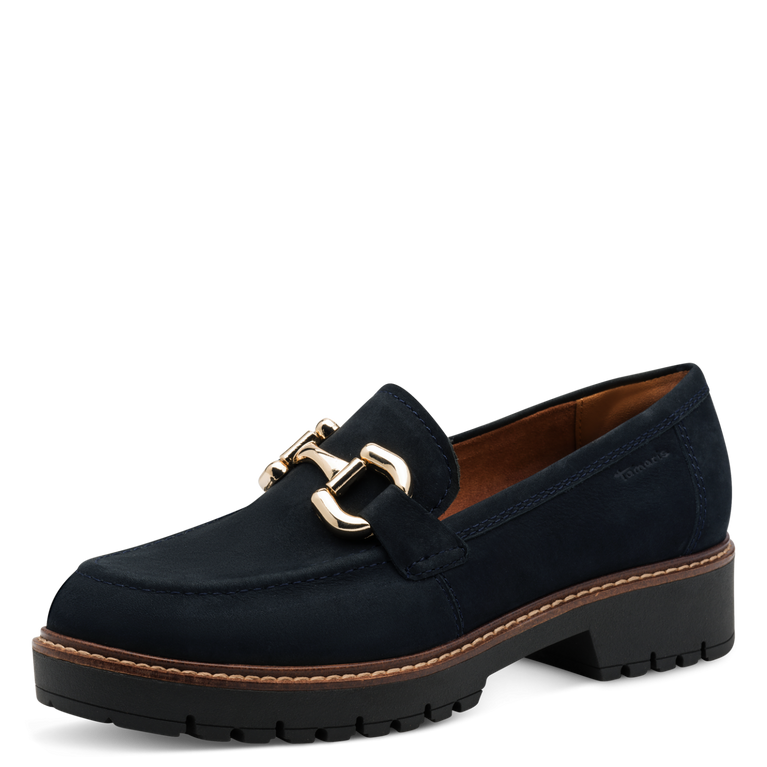 Tamaris mocassino camoscio blu