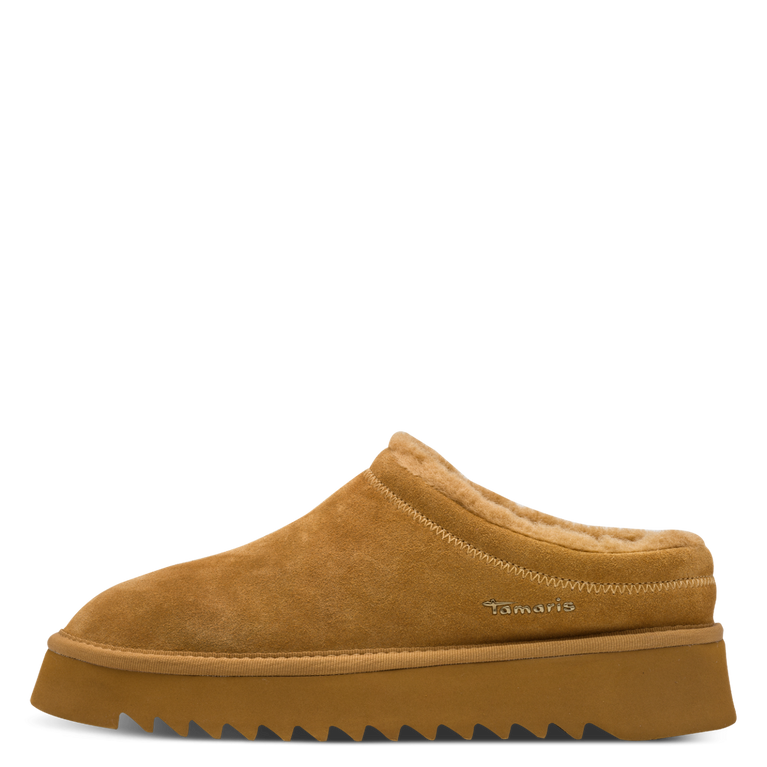 Tamaris sabot beige con pelliccia