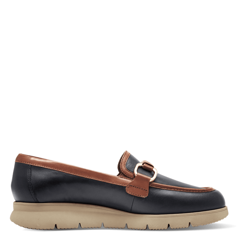 Tamaris mocassino pelle blu e marrone