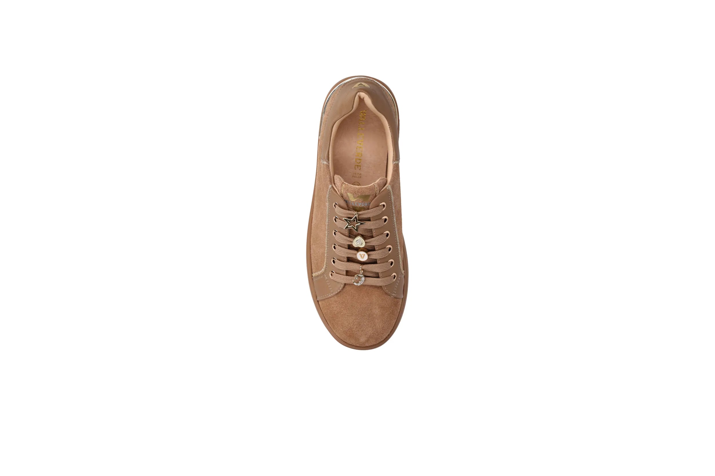 Valleverde Sneaker gioiello in camoscio tortora
