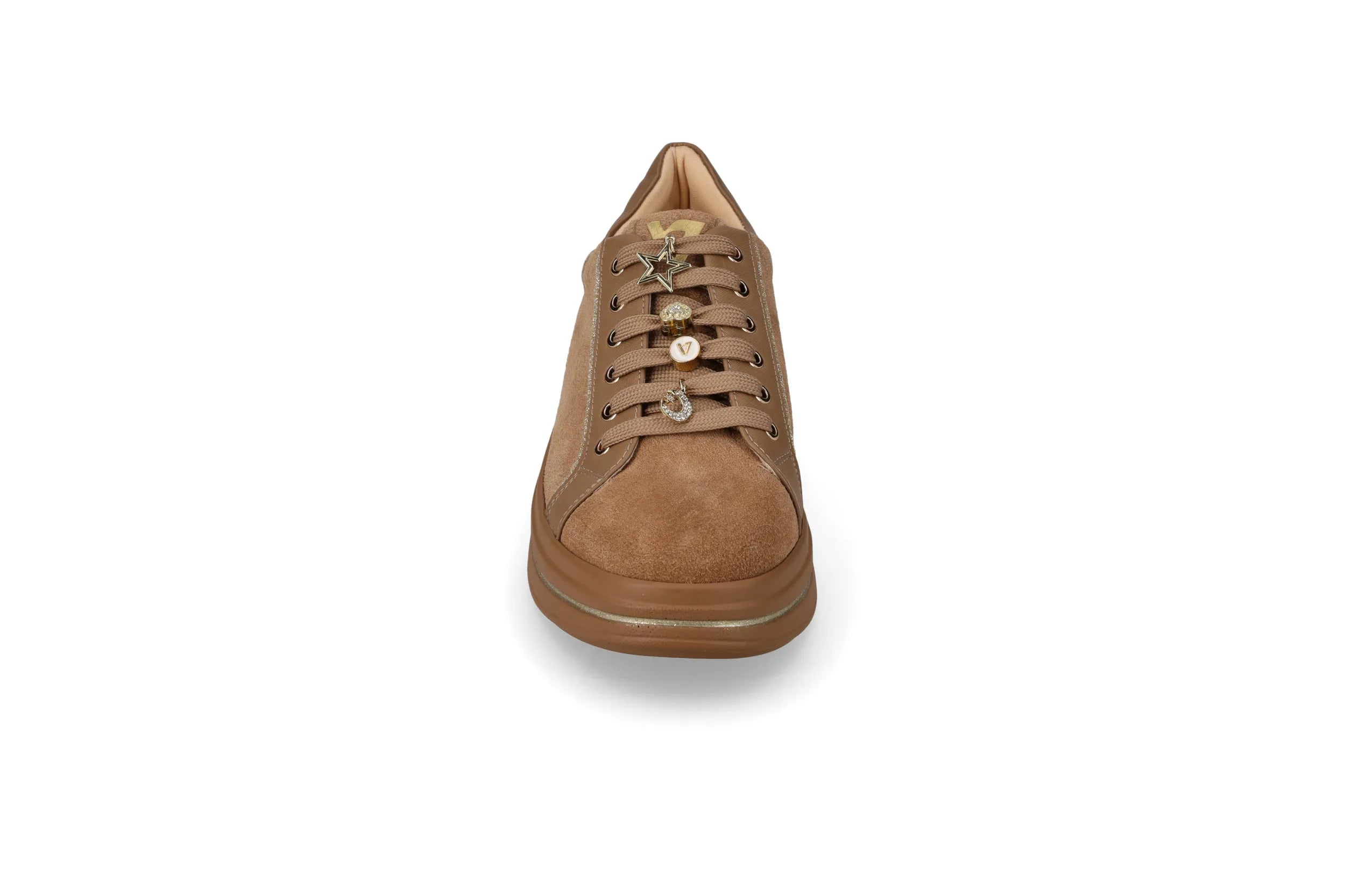 Valleverde Sneaker gioiello in camoscio tortora