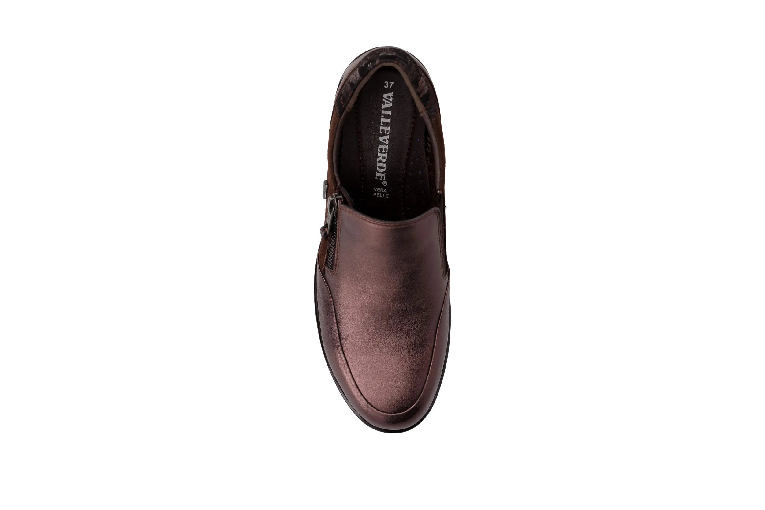 Valleverde mocassino bronzo con zip