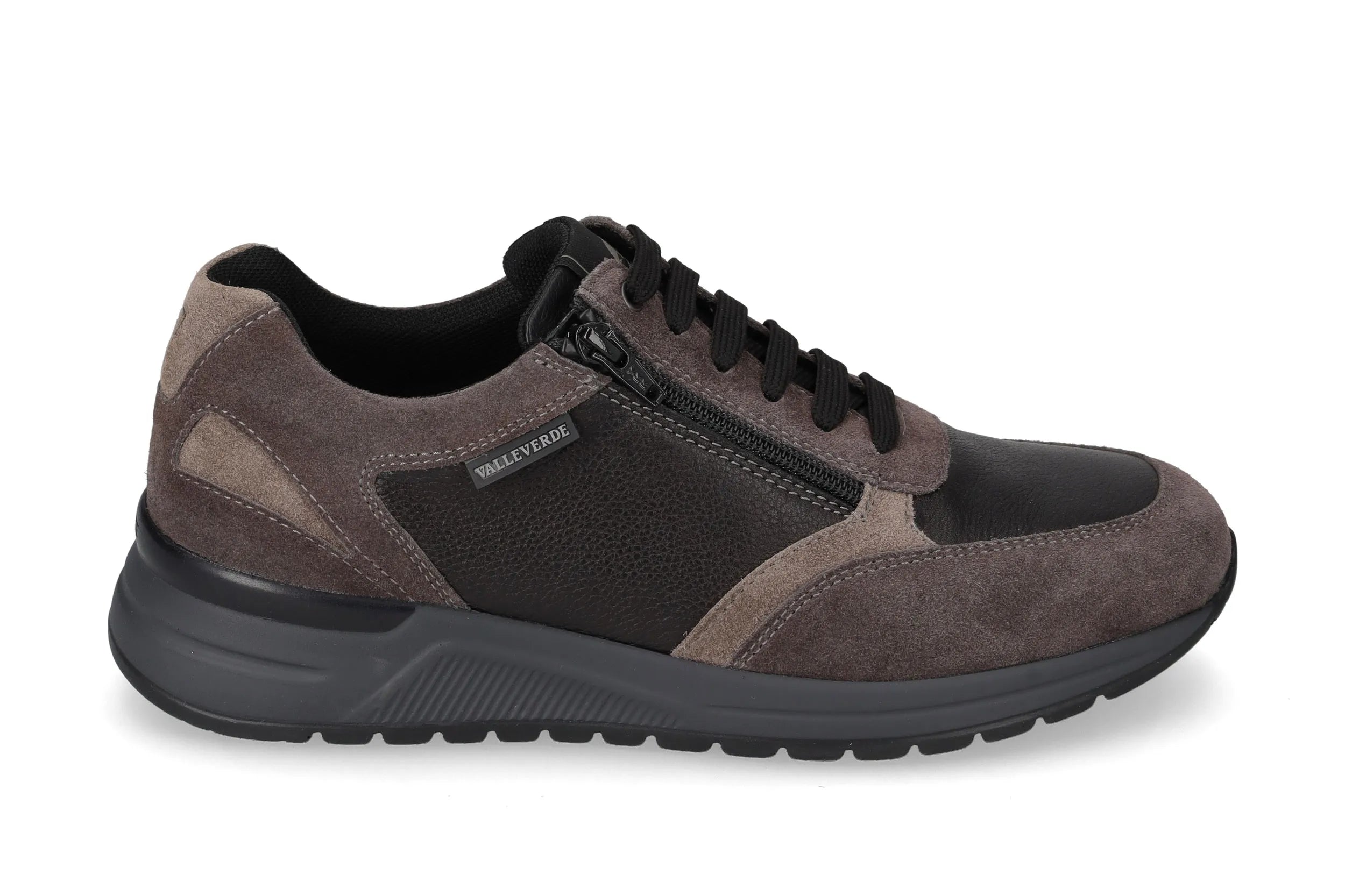 Valleverde Sneaker zip nappa nera da uomo