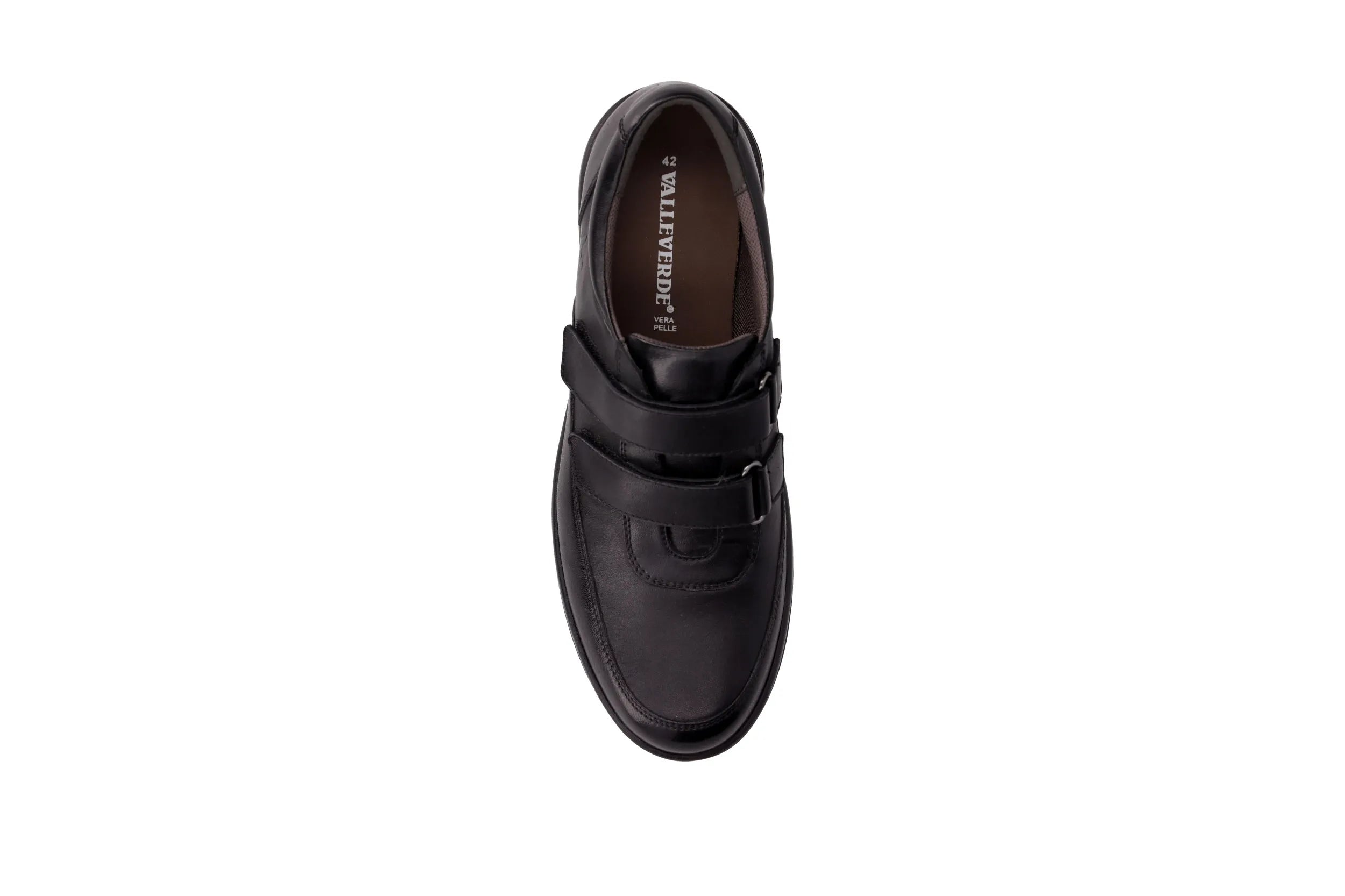 Valleverde Scarpa uomo vitello nero con velcri
