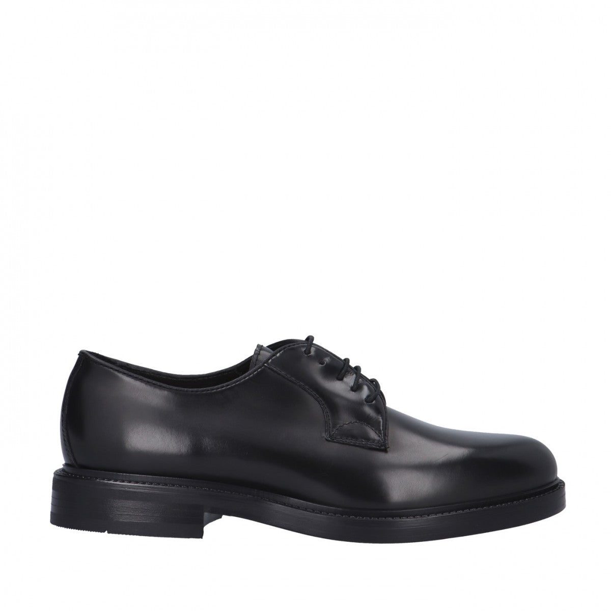 DERBY LISCIA  NERA FONDO CUOIO MADE IN ITALY