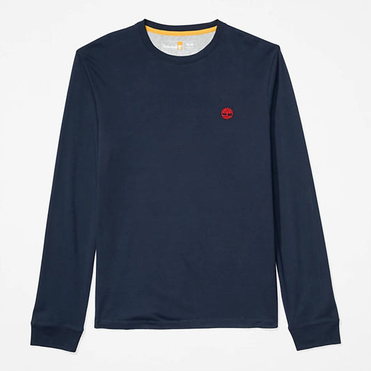 T-SHIRT GIROCOLLO A MANICHE LUNGHE DUNSTAN RIVER DA UOMO IN BLU MARINO