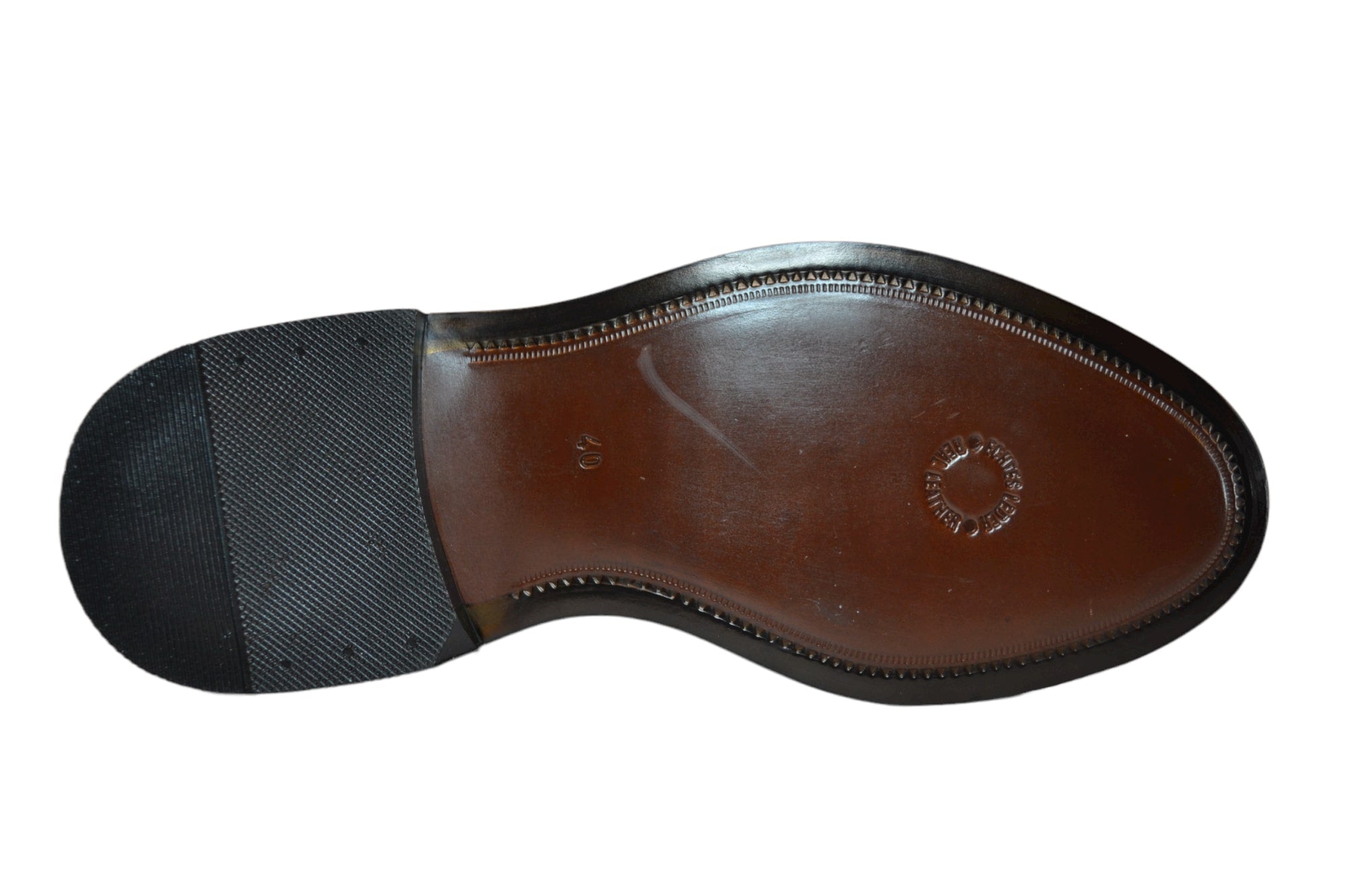 Oxford nera 100% Made in Italy fondo cuoio