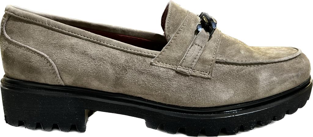 Mocassino Artigianale camoscio tortora