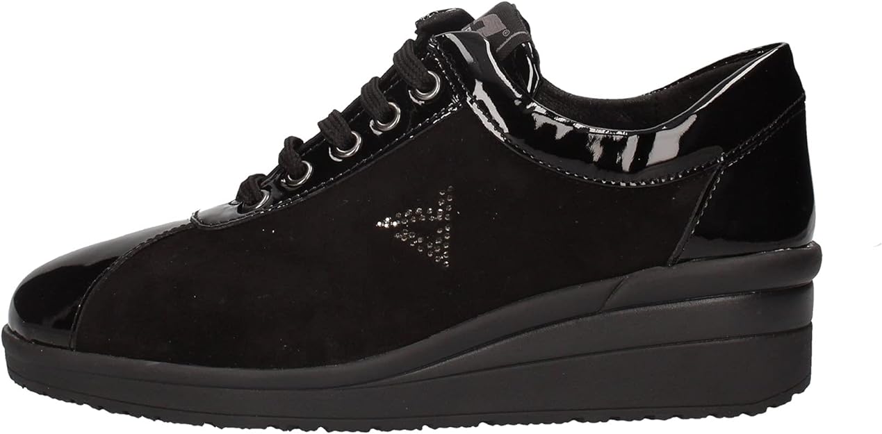 Sneaker Camoscio nero con laccio