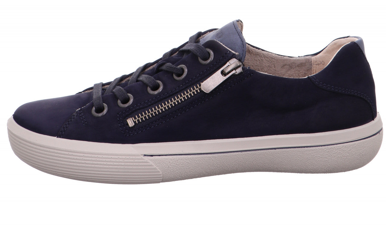 Sneaker camoscio blu con zip