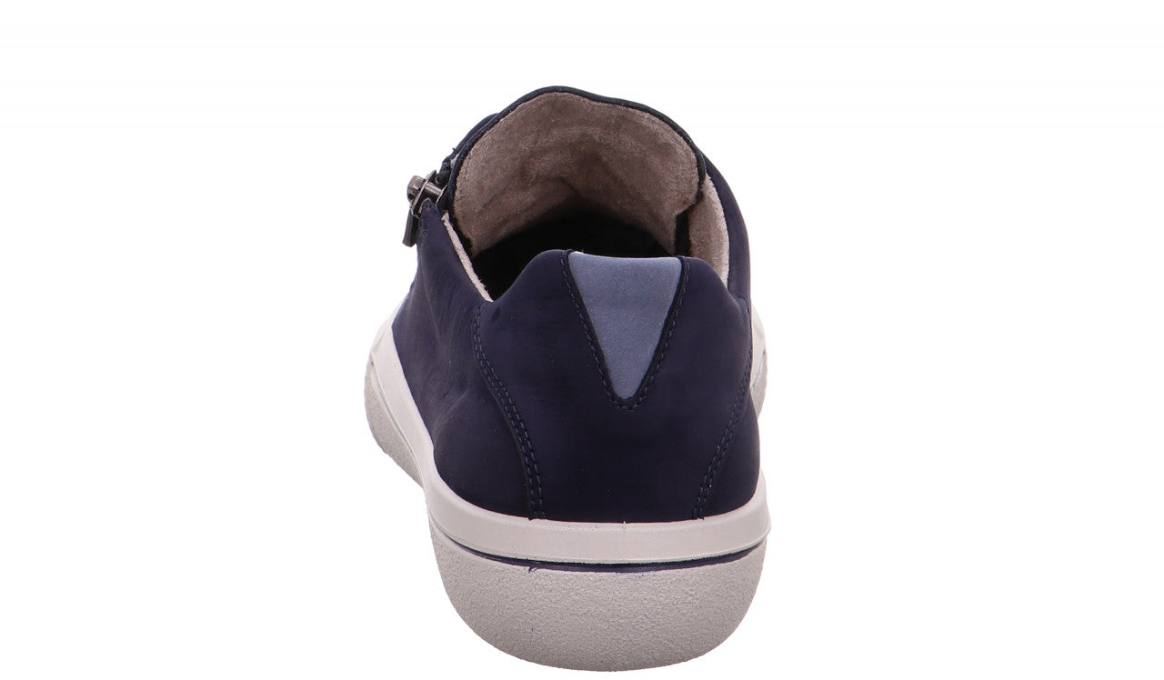 Sneaker camoscio blu con zip
