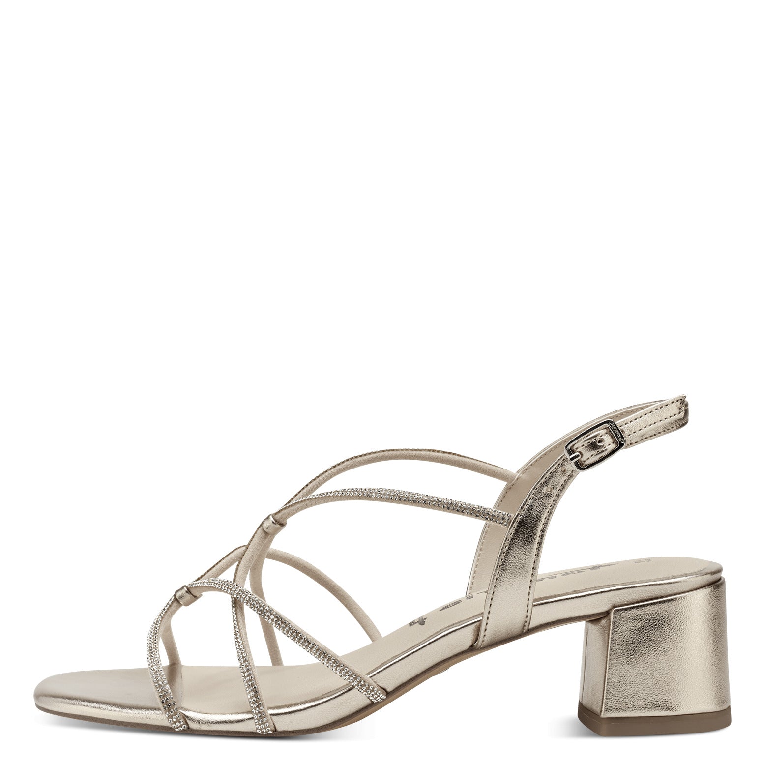 SANDALO ORO CON TACCO