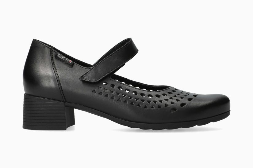 DECOLLETE CON CINTURINO IN PELLE NERA